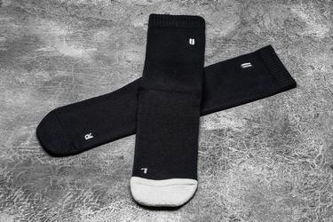 Nobull Crew Men's Socks Black | Australia (CZ6704)